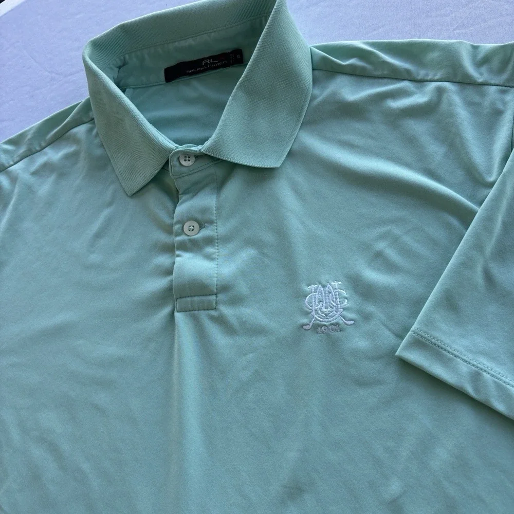 RLX Ralph Lauren Golf Polo XL Mint Green Stretch 1901 Logo Performance‎